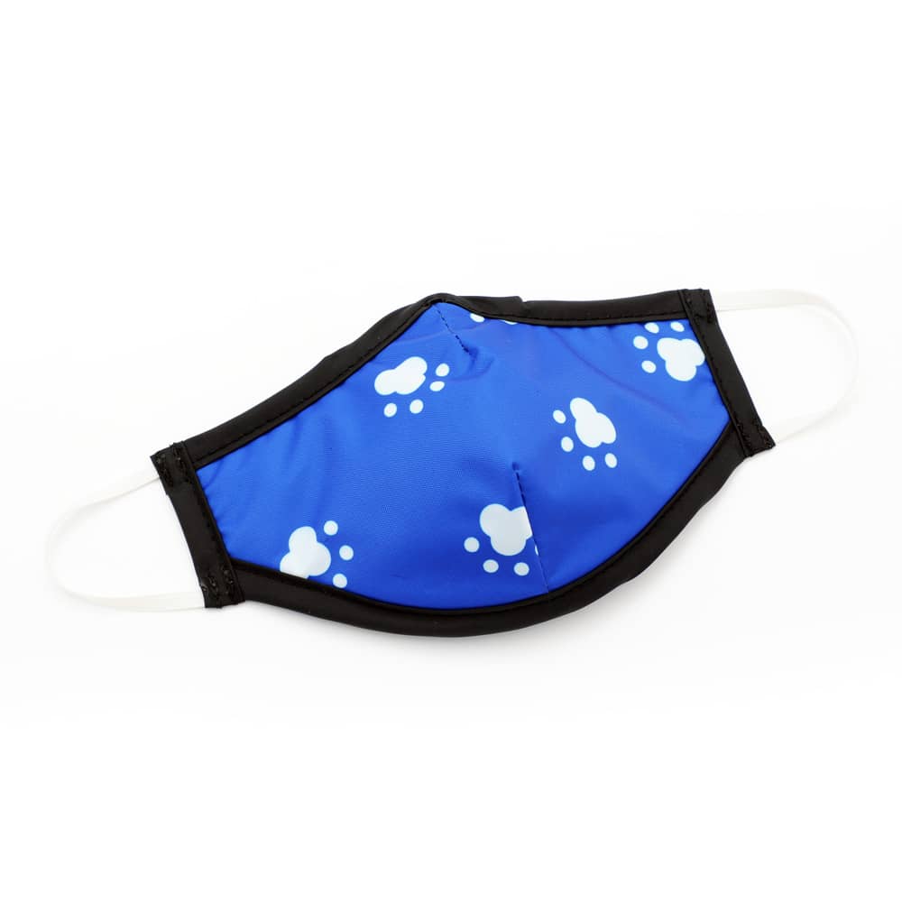 Blue with Paw Washable Protective Mask