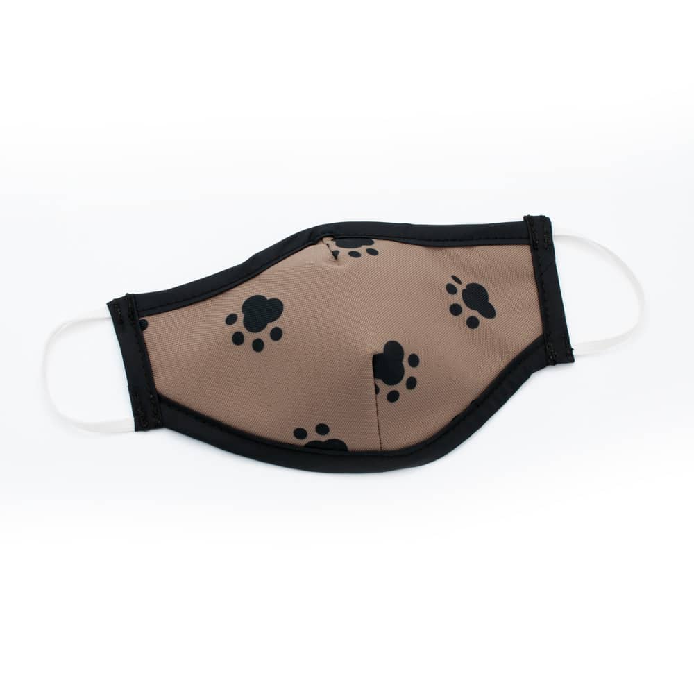 Brown with Paws Washable Protective Mask