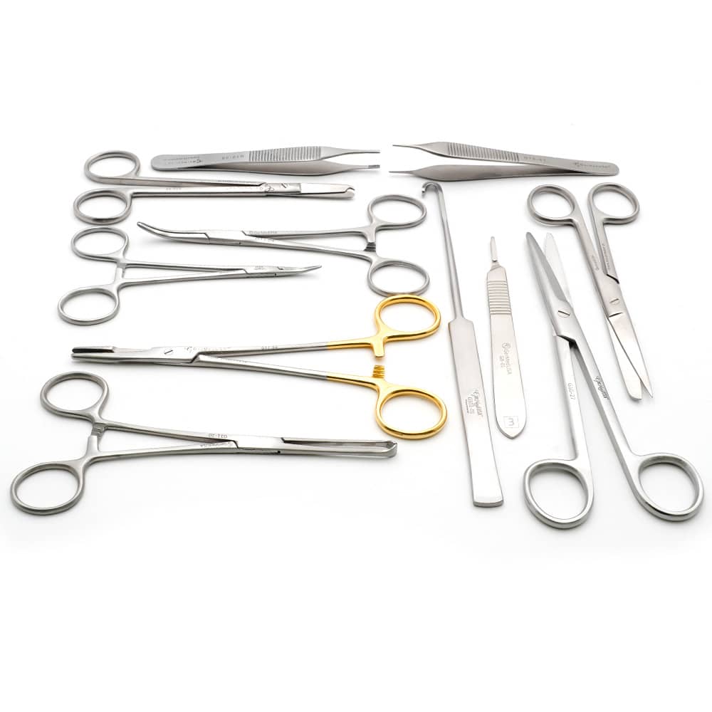 Kit de Chirurgie/Stérilisation avec porte-aiguille Olsen Hegar CT