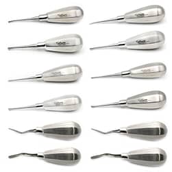 Luxating Elevator Kit Straight Curved and Inside Bent Set of 12 Short Handle
