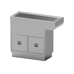 All Stainless Steel Cabinet Style Bi-Level Wet Table with Knee Space