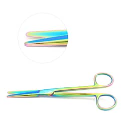 Mayo Dissecting Scissors 5 1/2" Curved, Rainbow Color