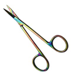Iris Scissors 4 1/2", Straight, Rainbow Titanium Coated