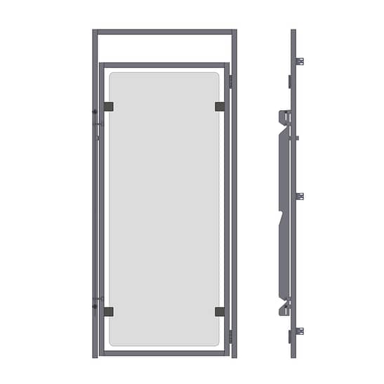 Porte vitrée avec cadre pour chenil