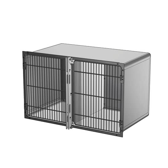 Cages vétérinaire en acier inoxydable Tobyguard - Portes grillagées doubles