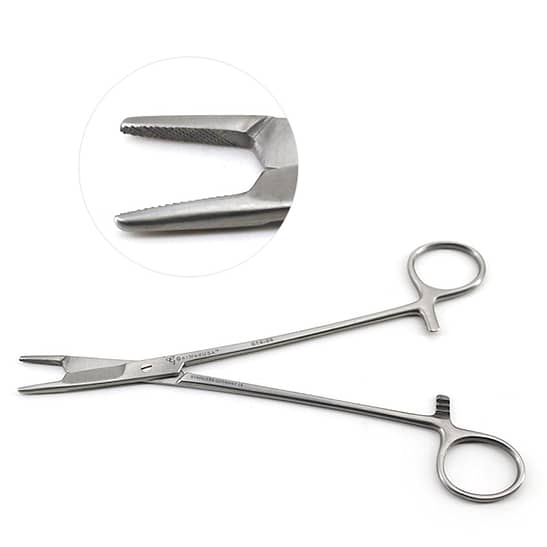 Porte-aiguilles Olsen Hegar 7 1/2" avec ciseaux, standard