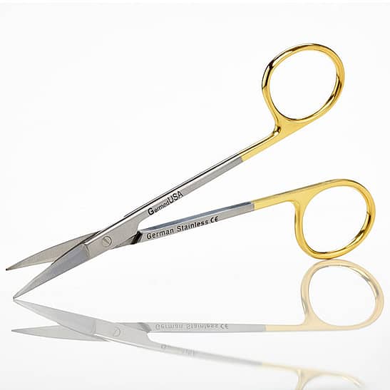 Iris Scissors 4 1/2", Curved, Tungsten Carbide