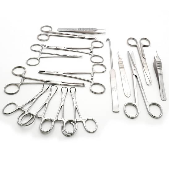 Kit de Chirurgie/Stérilisation avec porte-aiguille Olsen Hegar