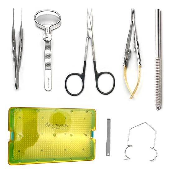 Kit vétérinaire avancé avec boîtier pour chirurgie oculaire