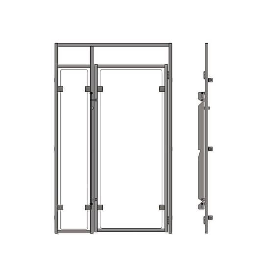 Porte vitrée avec cadre pour chenil