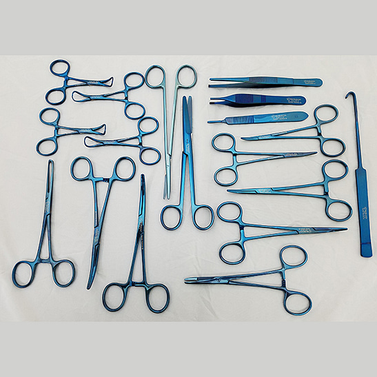 Kits d’instrument de stérilisation félins et canins, bleu