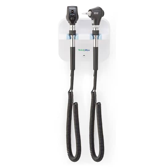 Welch Allyn Green Series 777 Wall Transformer with Coaxial LED Ophthalmoscope and MacroView Basic LED Otoscope