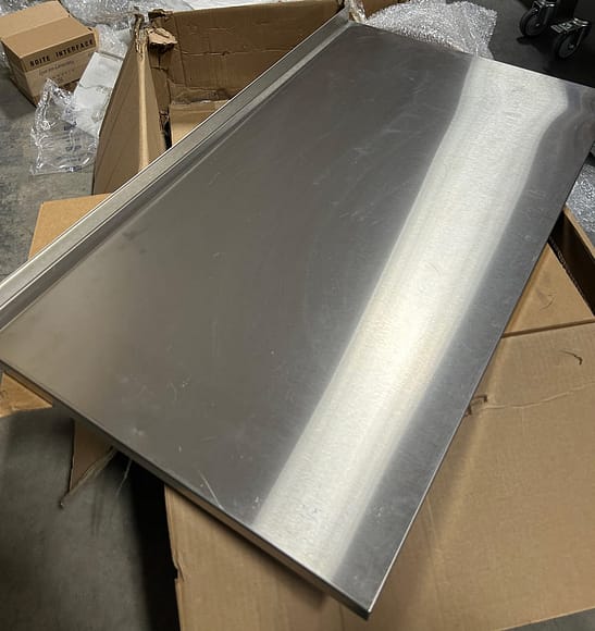 Instrument table 40" x 39" - DAMAGED and DENTED TRAY