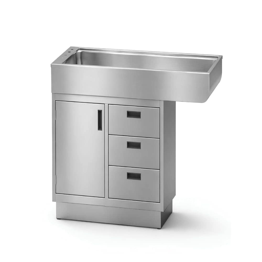 Stainless Cabinet Style Wet Table with Knee Space