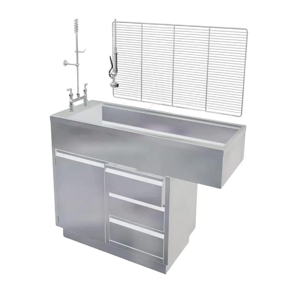 Veterinary Prep-Procedure Tables with Cabinet