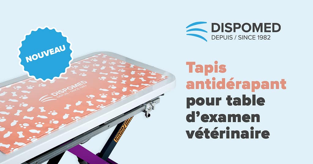 Tapis antidérapant pour table d’examen vétérinaire