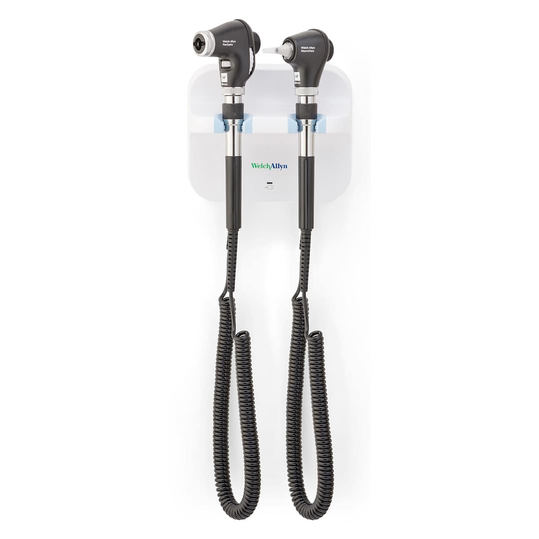 Welch Allyn Green Series 777 Wall Transformer with PanOptic Basic LED Ophthalmoscope and MacroView Basic LED Otoscope