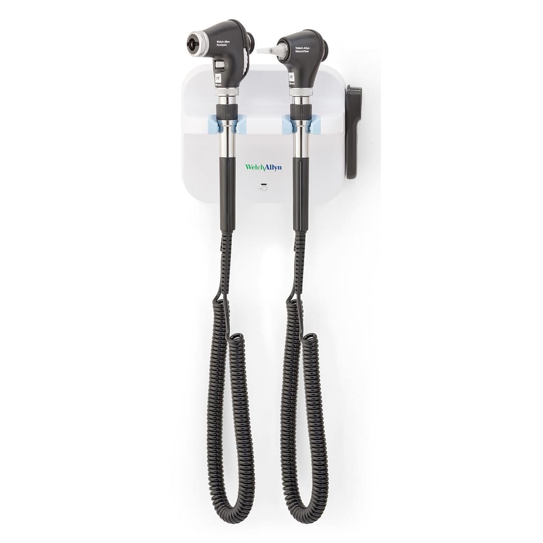 Welch Allyn Green Series 777 Wall Transformer with PanOptic Plus LED Ophthalmoscope, MacroView Plus LED Otoscope for iExaminer, with iExaminer SmartBracket Accessory