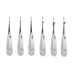 Winged Elevator Dental Kit Straight 6 Pieces Standard Handle