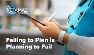 Vol X - Failing to plan is planning to fail