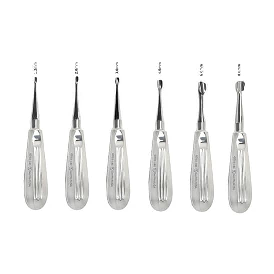 Winged Elevator Dental Kit Straight 6 Pieces Standard Handle Dispomed
