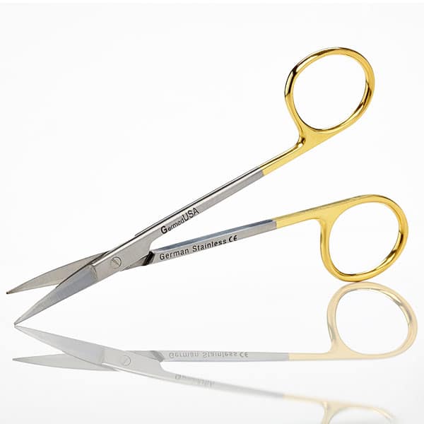 Ciseaux Iris 4 1/2", courbé, Carbure de Tungstène