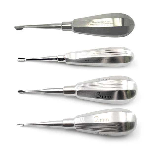 Winged Elevator Dental Set Short Handle Straight 4 Pieces