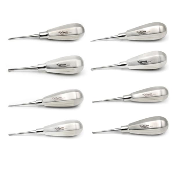 Kit de 8 élévateurs de luxation droits et courbés, manche court