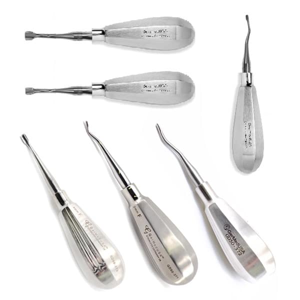 Kit de 6 élévateurs ailés incurvés, manche court