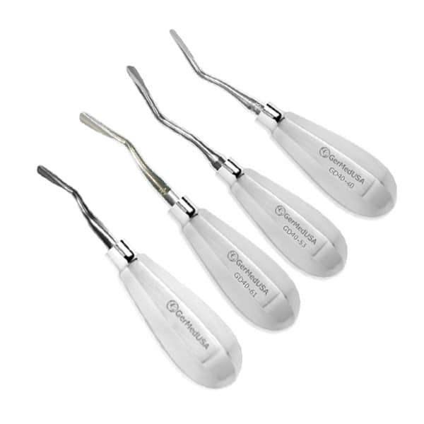 Kit de 4 élévateurs luxation incurvés, manche standard