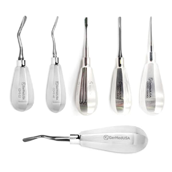 Kit de 6 élévateurs luxation droits et incurvés, manche standard