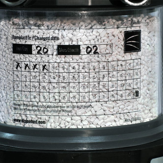 Indicateur de péremption de la chaux sodée