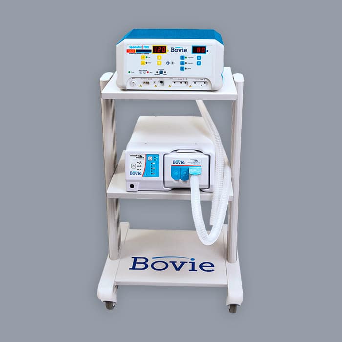 Bovie 1250S-VS Electrosurgical Generator with Smoke Shark System and Mobile Stand