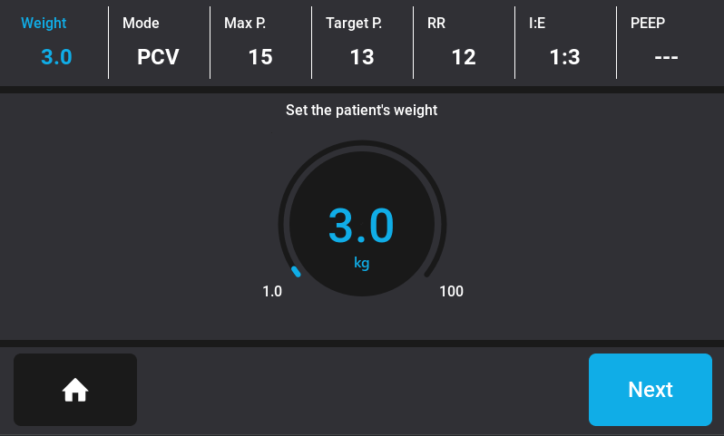 Last Patient Parameters - insPurr Screen