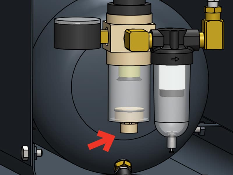 Empty the humidity filter