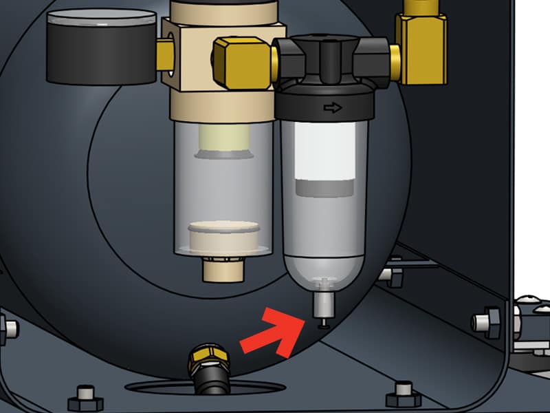 Empty the oil filter