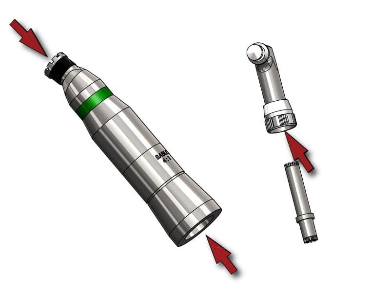 Lubricate low speed handpiece Step 2