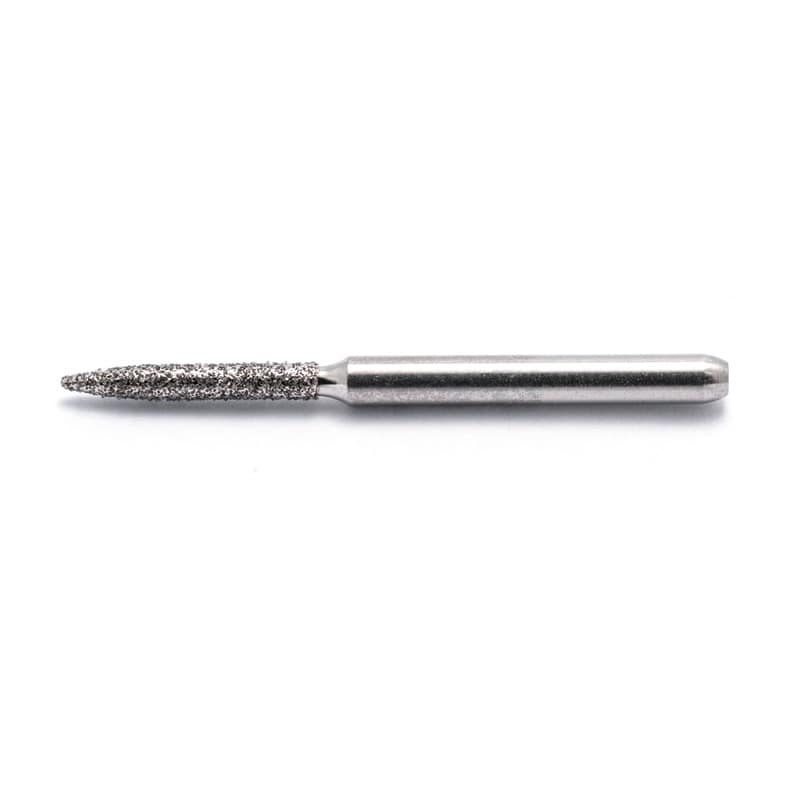 Flame Shape short, diamond (fine grit) Bur, size 5, 19 mm