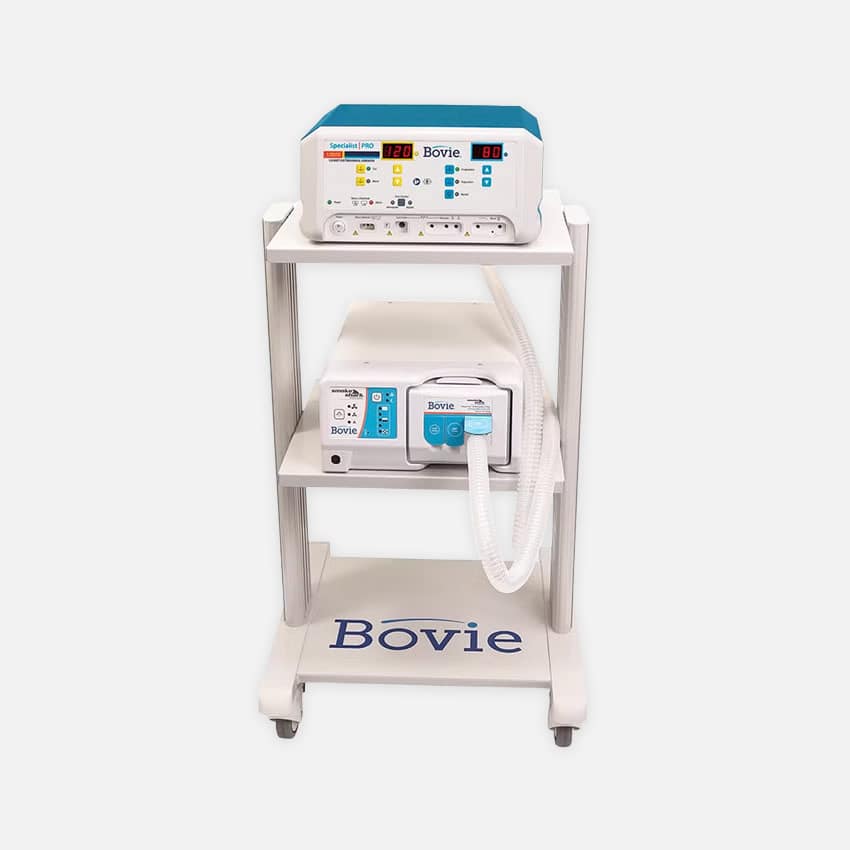 Bovie 1250S-VS Electrosurgical Generator with Smoke Shark System and Mobile Stand