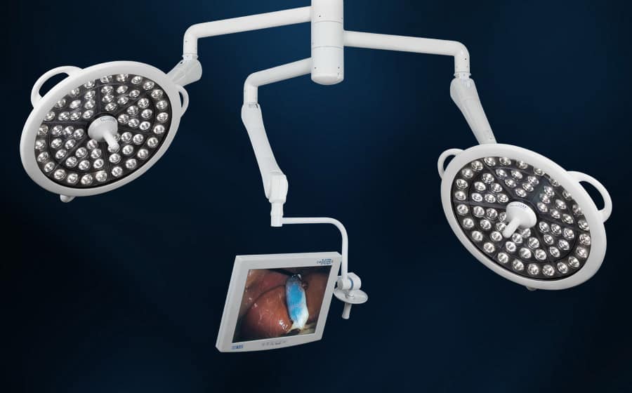 System 2 with 2 lights and monitor arm