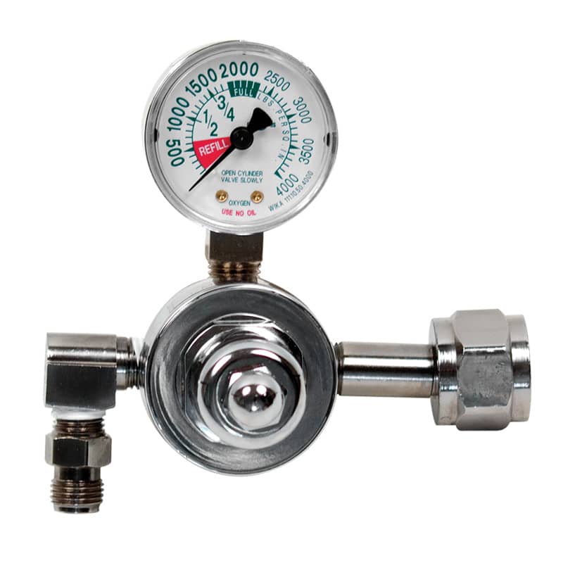 Large Cylinder Chrome Plated Brass Regulator - Dispomed